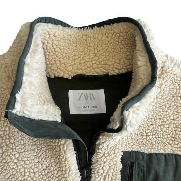 ZARA KIDS Sherpa Zipper Jacket Size 11/12y - Picture 2 of 6